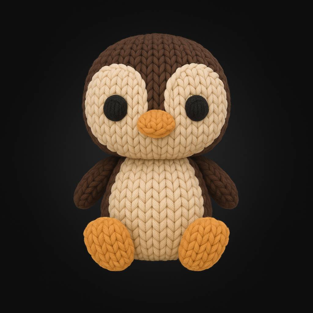 Source preview of the knitted pinguin 3D model by Xempiaaz