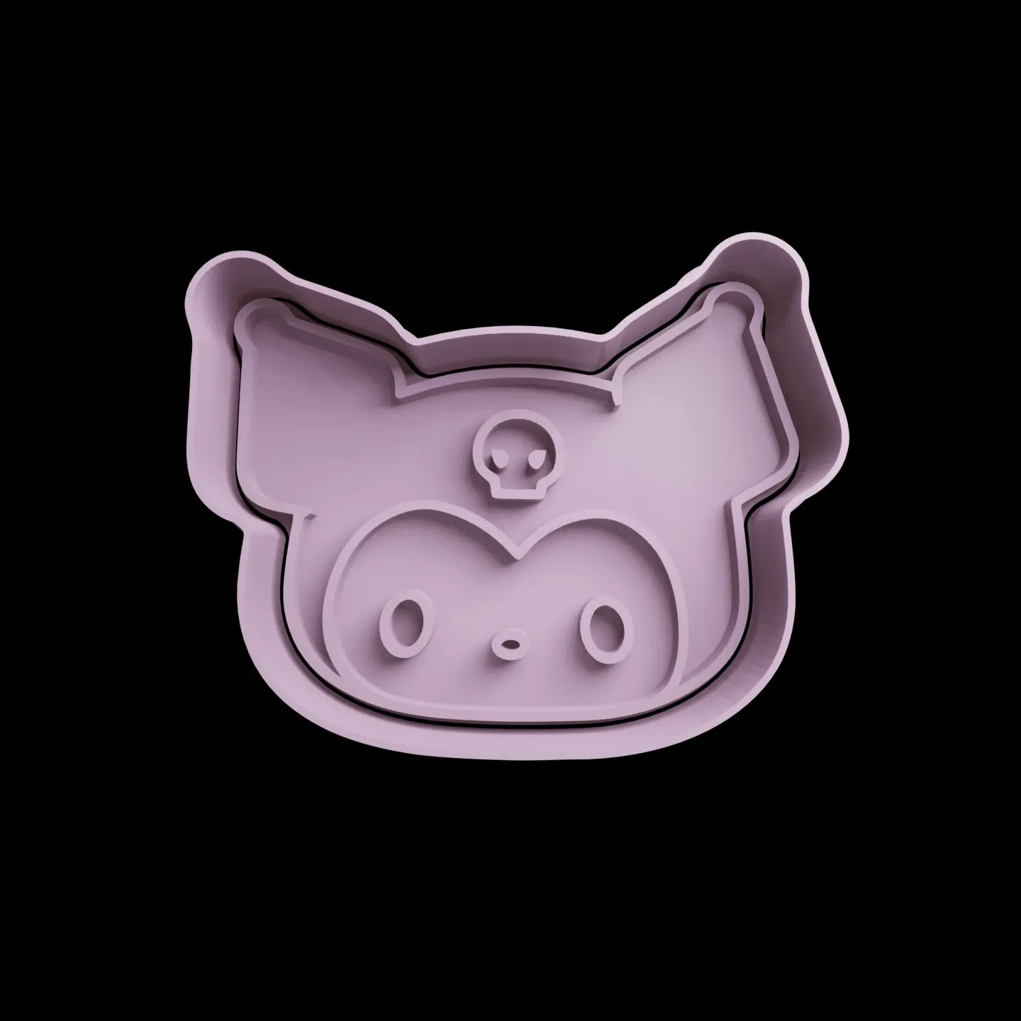 Source preview of the KUROMI CUTE COOKIE CUTTER FREE 3D model by Cookie Cutters STL