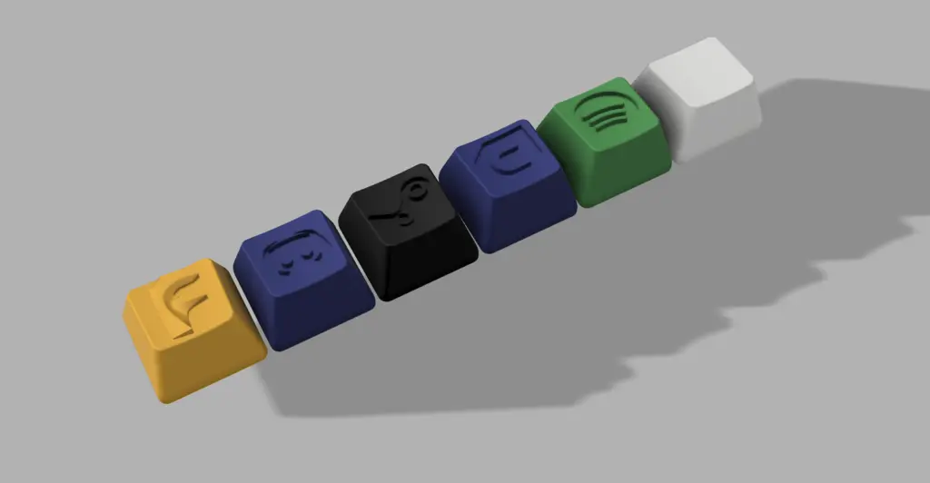 Source preview of the Logitech G910 Keycaps 3D model by Jimos k