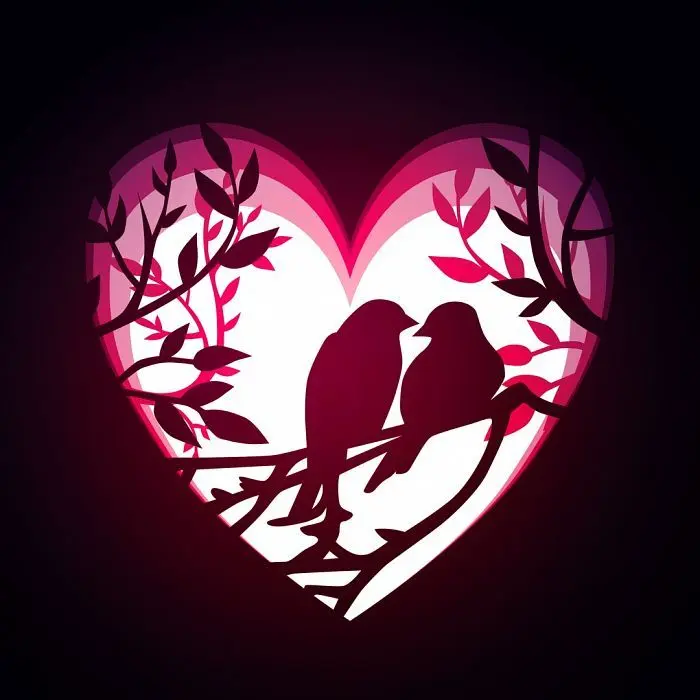 Source preview of the love bird lightbox (shadow box) 3D model by tecnoculebras