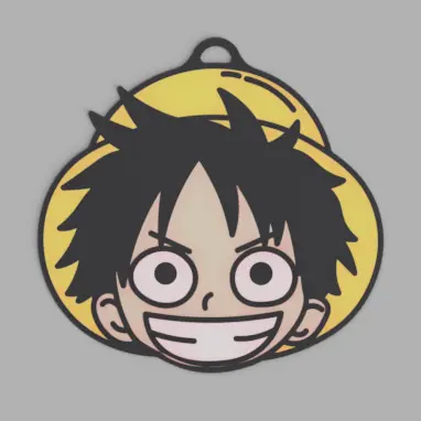 Bronvoorbeeld van het 3D-model Luffy Keychain door Faxu