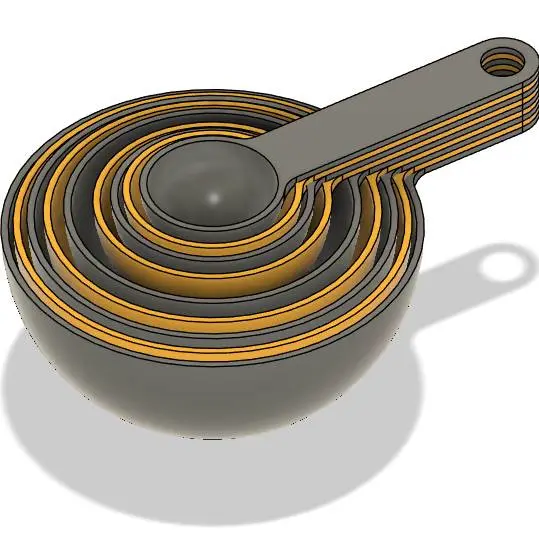 Bronvoorbeeld van het 3D-model Measure cups and spoons set door Miero
