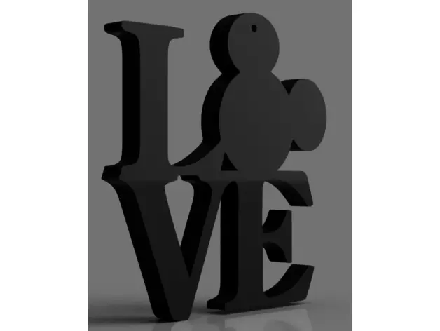Bronvoorbeeld van het 3D-model Mickey Mouse LOVE sign door Maxcarnage0331
