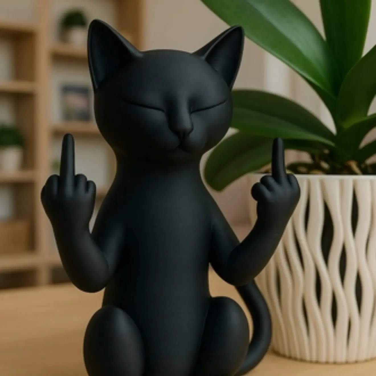 Bronvoorbeeld van het 3D-model Middle finger cat door its_gav