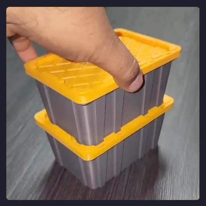 Source preview of the Mini Heavy-Duty Storage Tote Box with Lid 3D model by Aincrad09