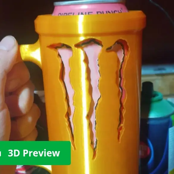 Bronvoorbeeld van het 3D-model Monster Energy Can Holder door Damien Yates Kiwi