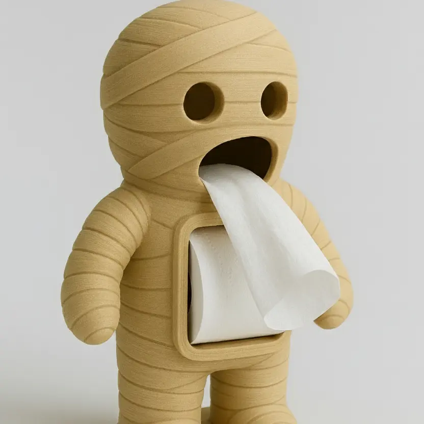 Bronvoorbeeld van het 3D-model mummy toilet paper container door TIZI7790