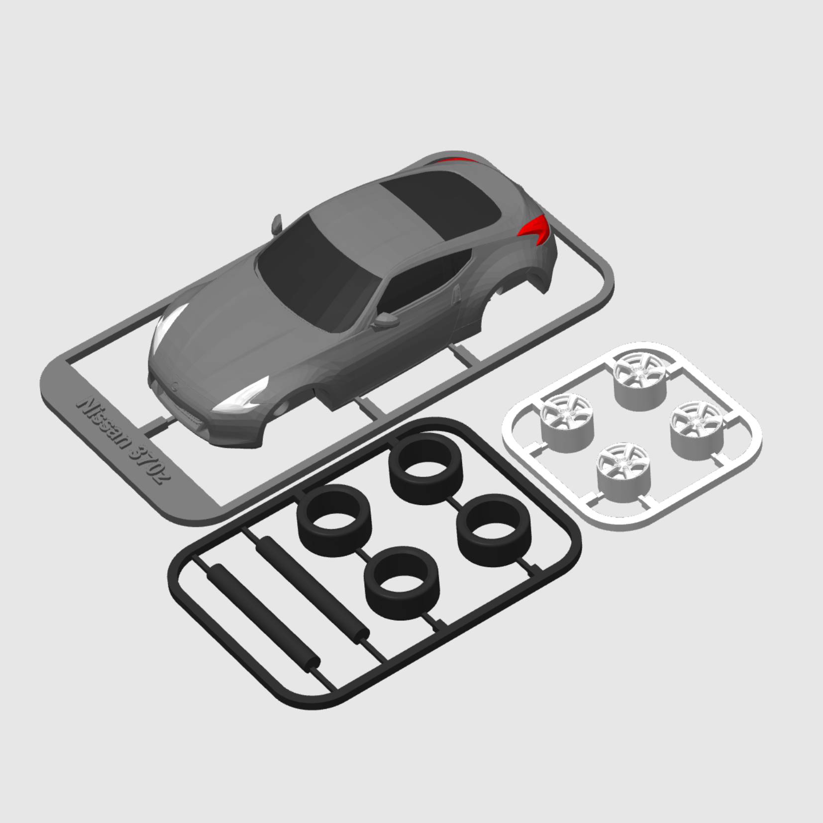 Source preview of the Nissan 370z kit card 3D model by Jerryie