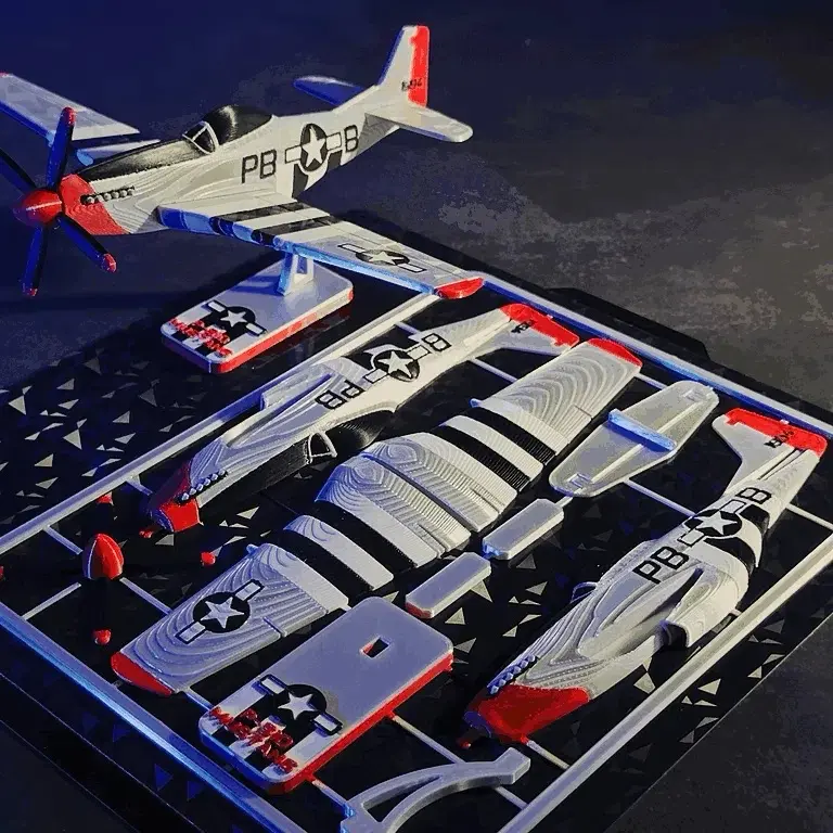 Source preview of the P51D Mustang Plane Kit Car 3D model by Zachary Weddington