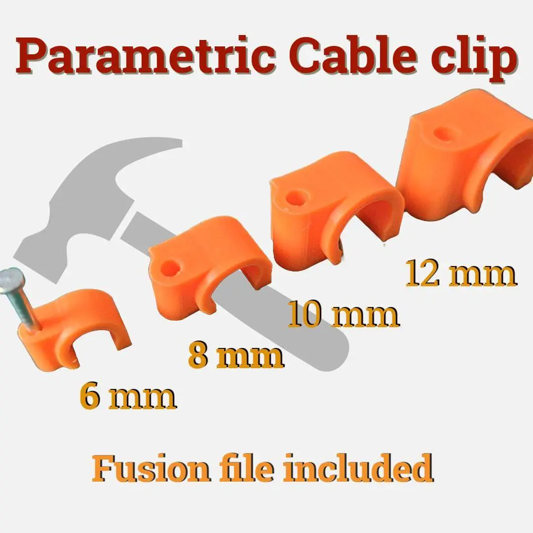 Bronvoorbeeld van het 3D-model Parametric Cable Clip door Dadikonna