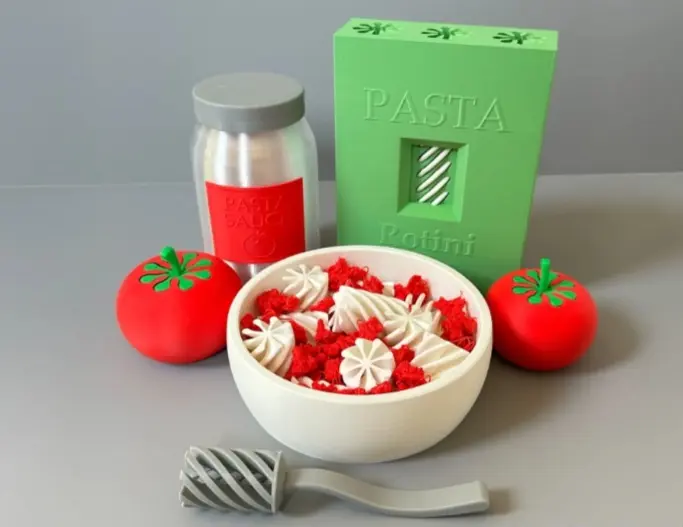Bronvoorbeeld van het 3D-model Pasta+Playset_Pasta+Box,+Noodles,+Bowl+&+Funny+Fork door the shadow19