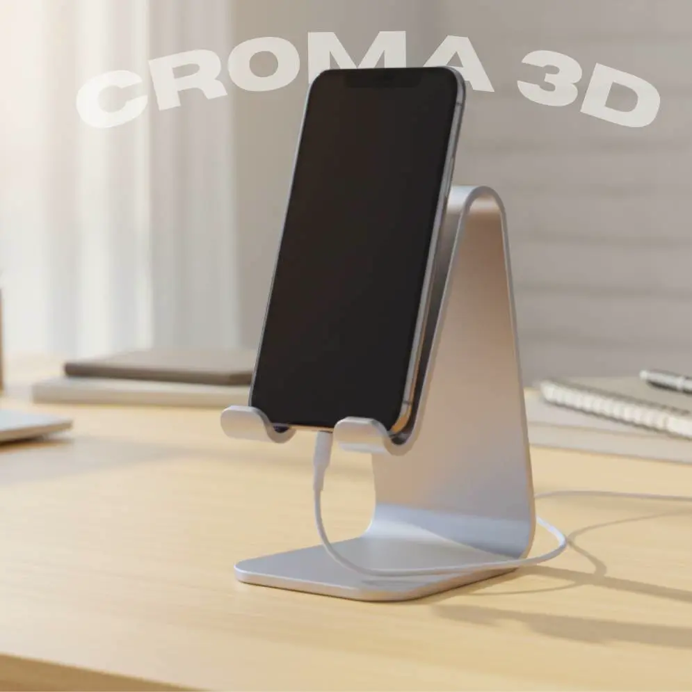 Bronvoorbeeld van het 3D-model Phone Stand - Modern phone stand door Croma 3D