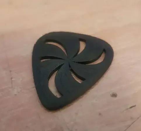 Source preview of the Pick with swirly pattern for guitar or bass 3D model by Jimos k