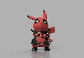 Source preview of the Pikachu DeadPool 3D model by Awoken