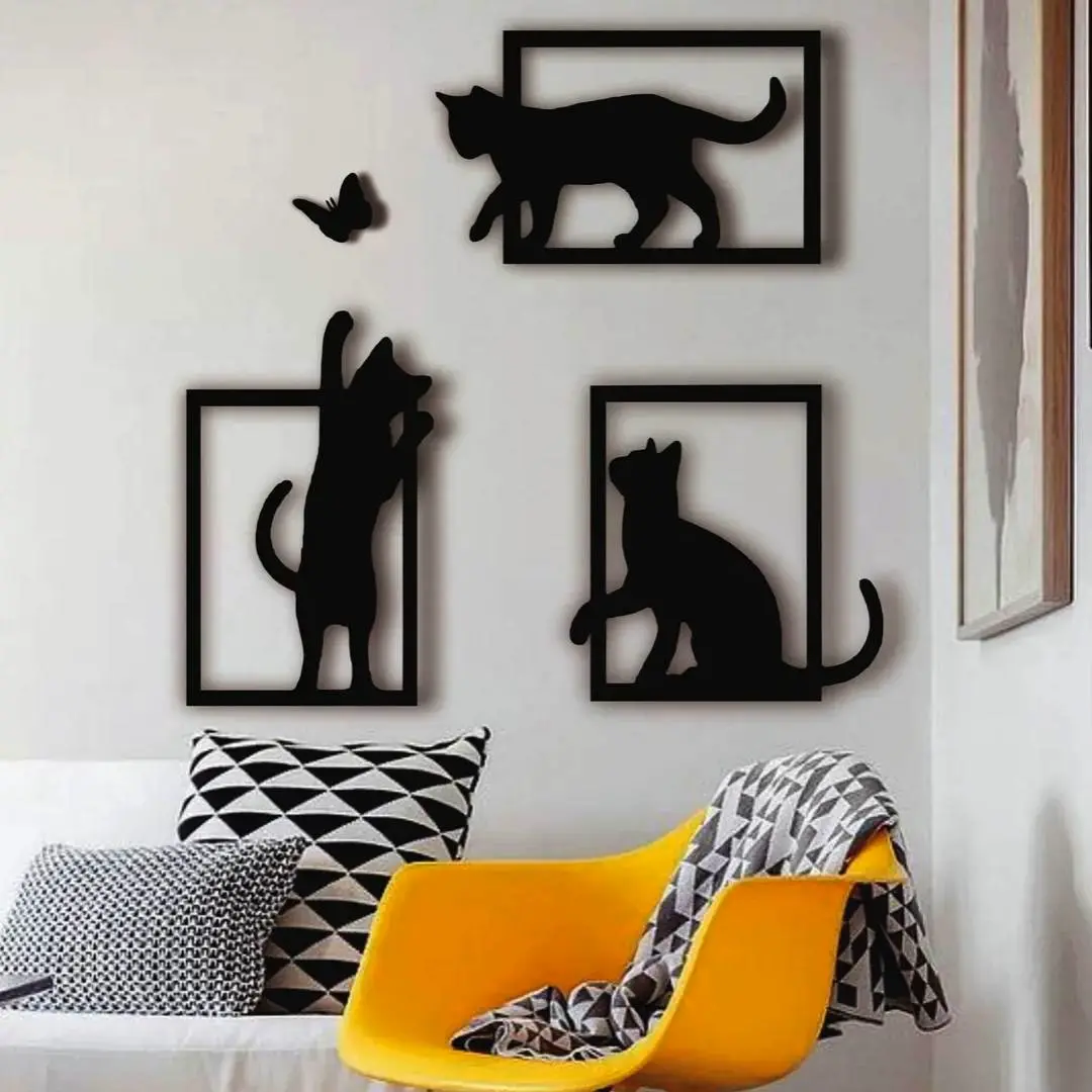 Bronvoorbeeld van het 3D-model Playing Cats - Wall Decor door Carperone