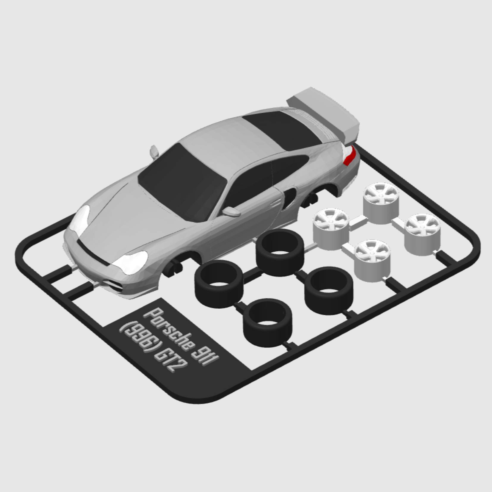 Bronvoorbeeld van het 3D-model Porsche 911 (996) GT2 kit card door Jerryie