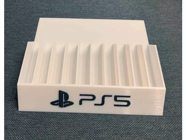 Source preview of the PS5 GAMES HOLDER WITH LOGO 3D model by Parmen
