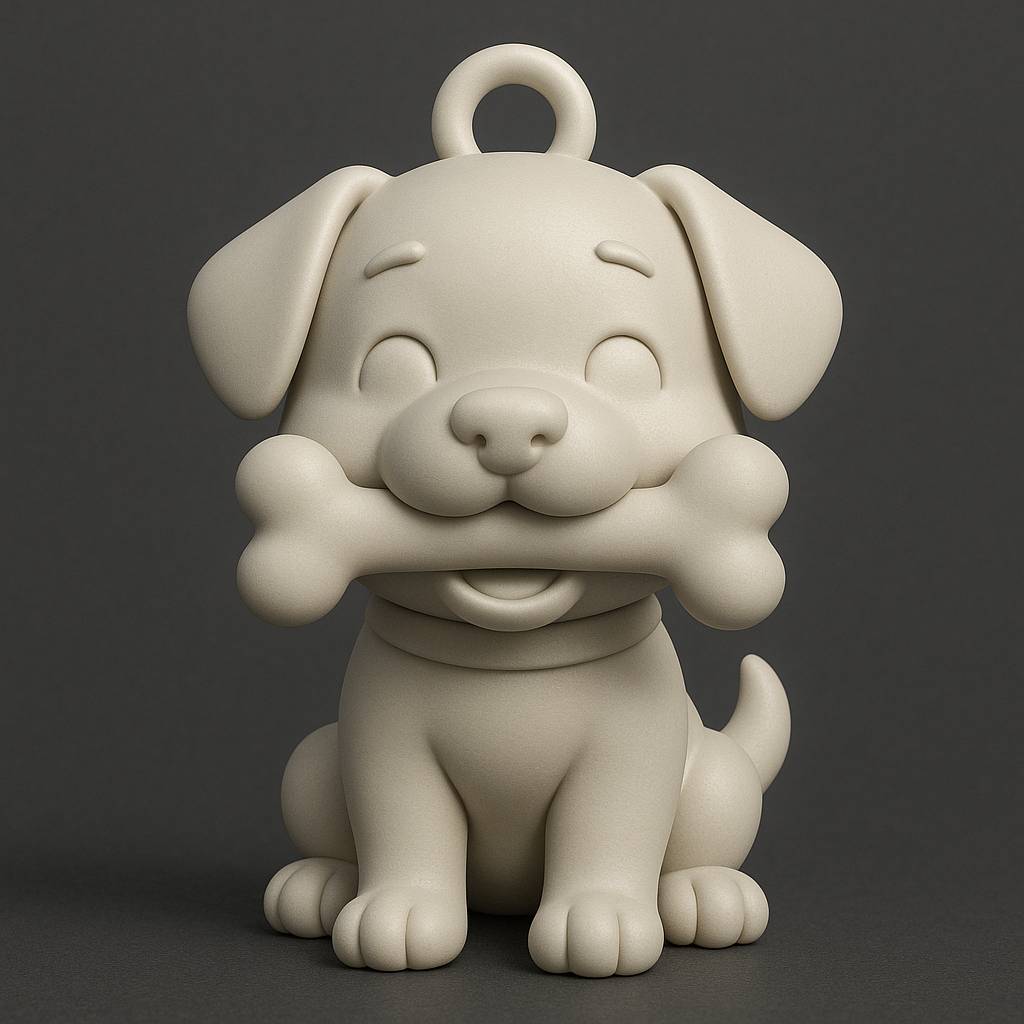 Bronvoorbeeld van het 3D-model Puppy keychain door Druknięte