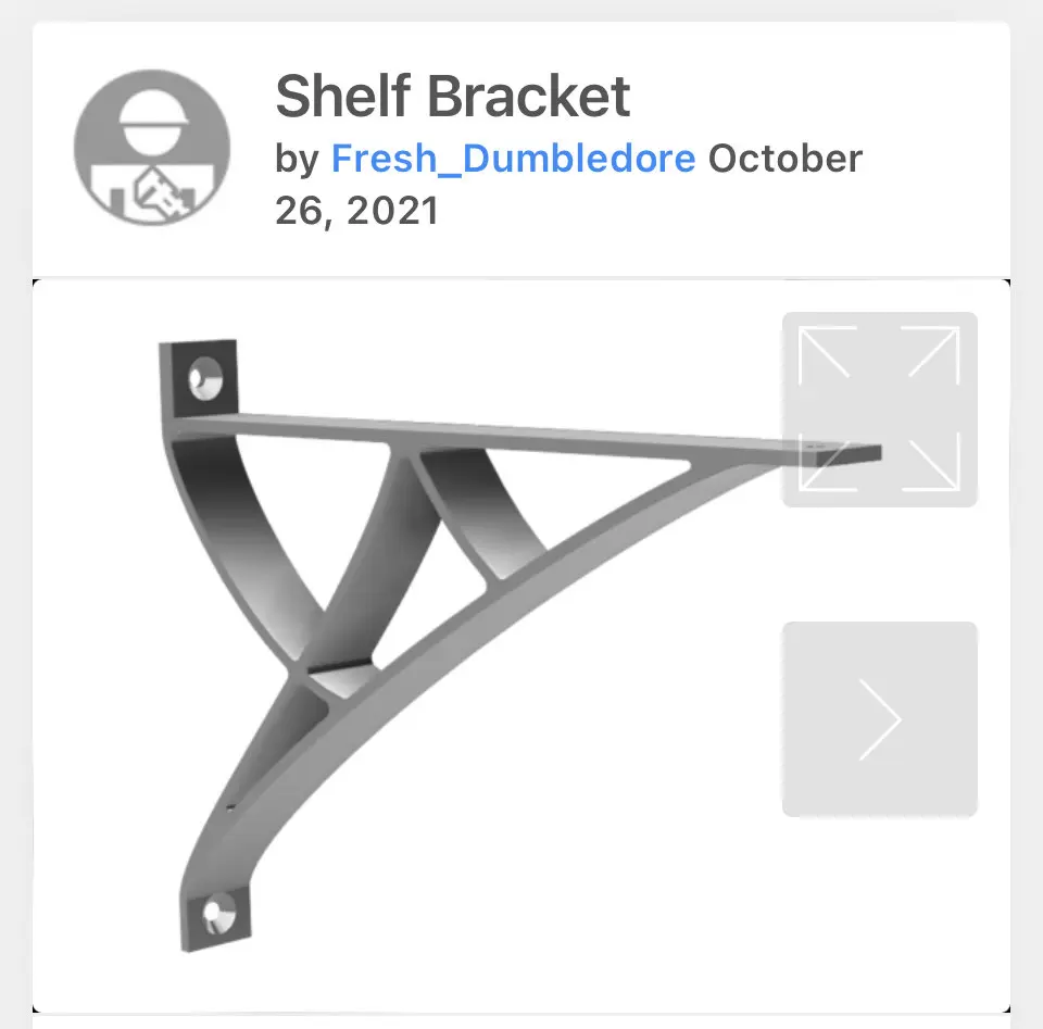 Bronvoorbeeld van het 3D-model Shelf Bracket door McNole