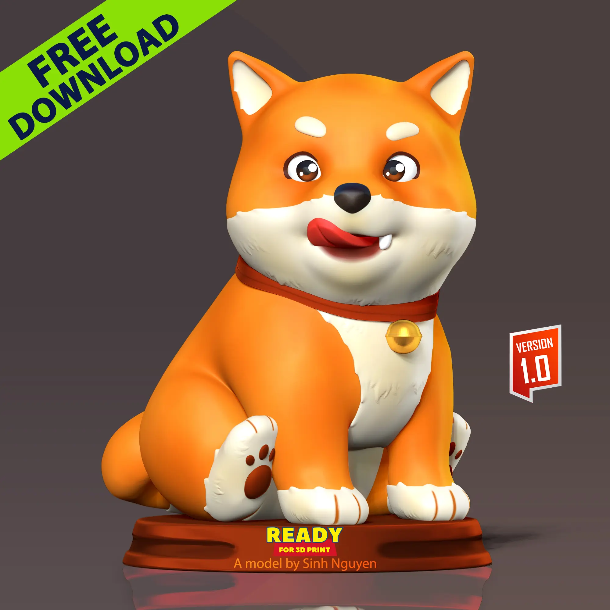 Source preview of the Shiba Inu 3D model by nlsinh