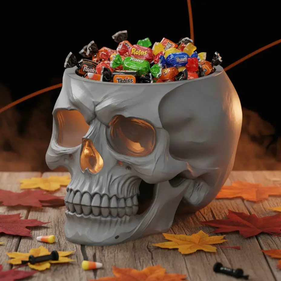 Source preview of the SKULL BOWL - POT - PEN HOLDER - PLANTER 3D model by TRXDTH