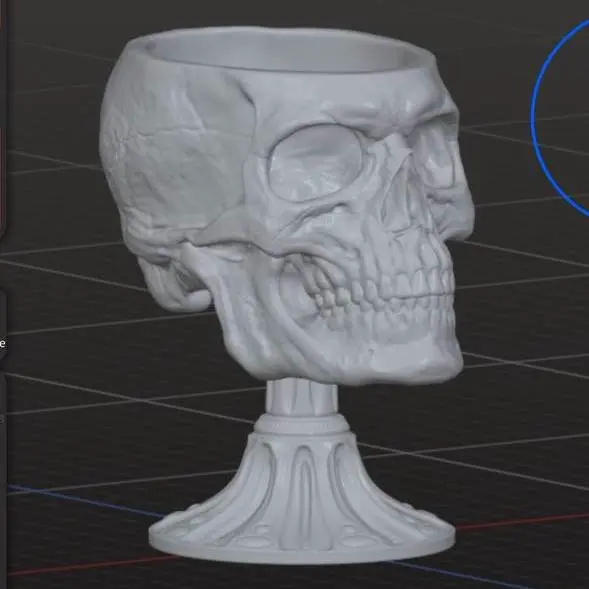 Source preview of the skull cup 3D model by Smoke Tattoo Studio