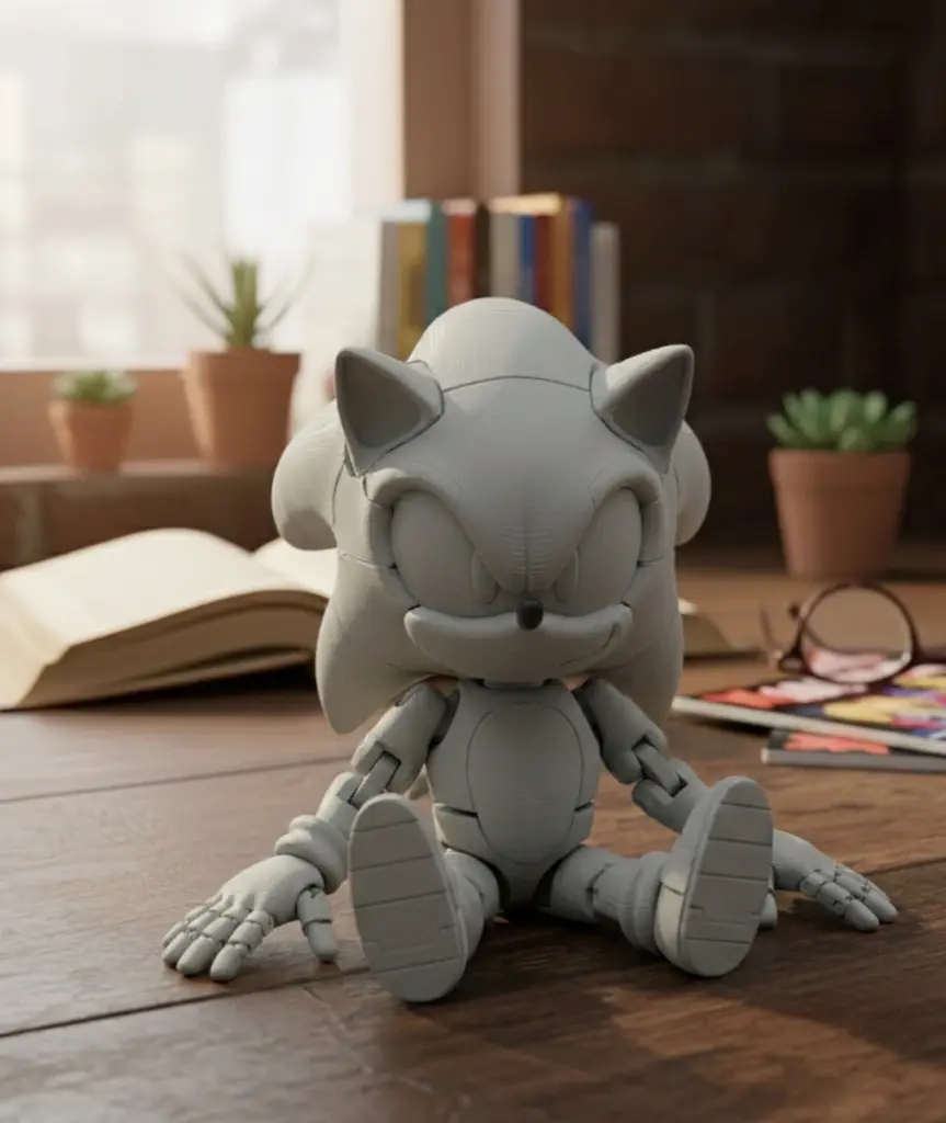 Source preview of the Sonic Chill Mode – Flexible Collector Figure 3D model by KTPrint3D