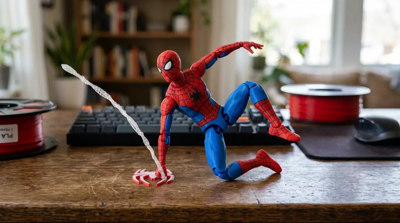 Source preview of the Spider Articulated Hero 3D model by KTPrint3D