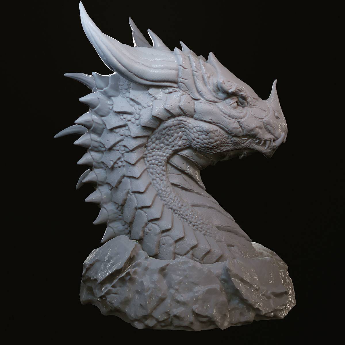 Source preview of the stone dragon 3D model by Cm9944