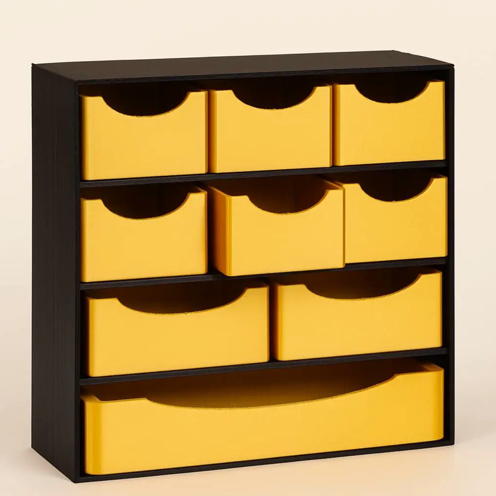 Source preview of the Storage Bin Rack - Wall Mount or Free Standing 3D model by AndyS44