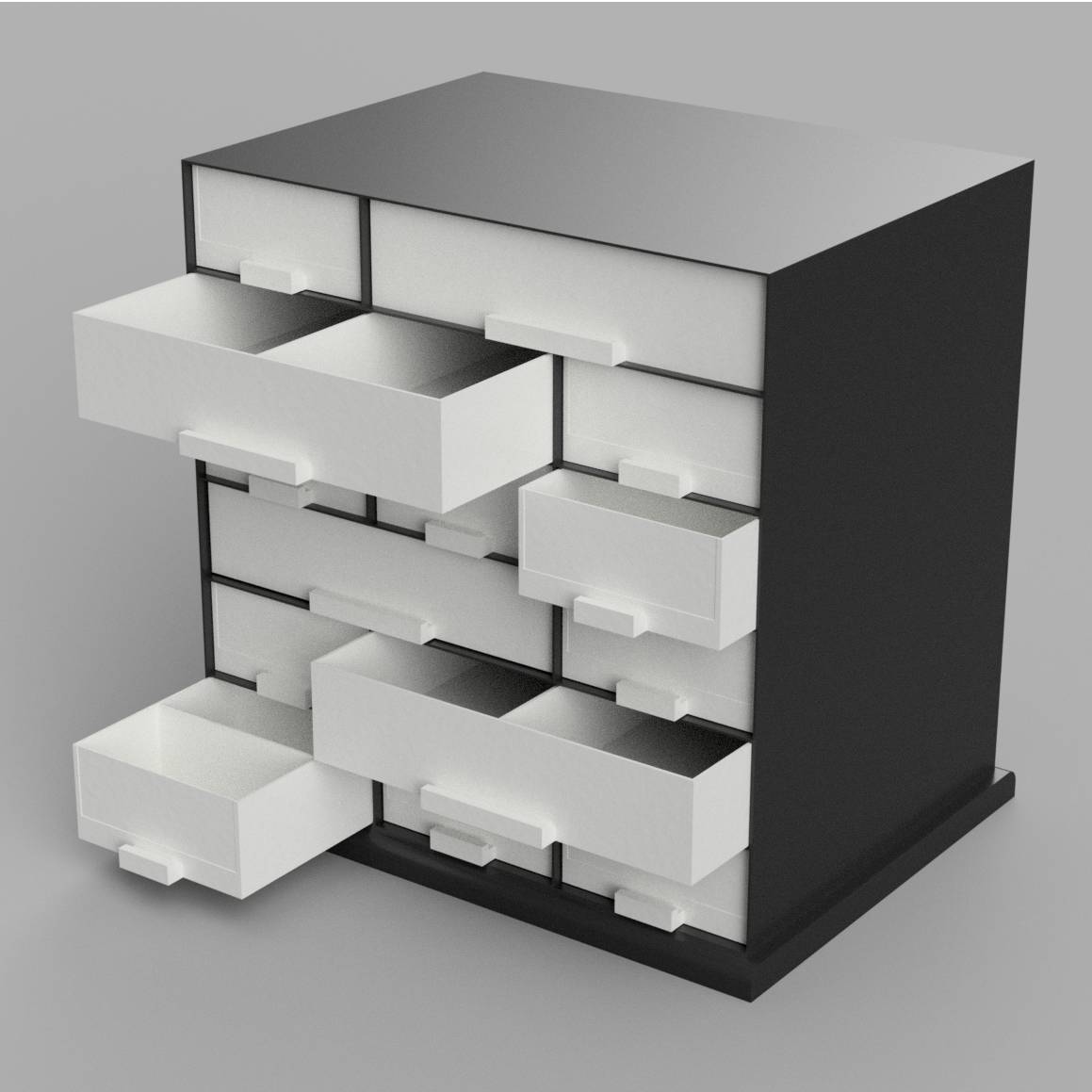 Bronvoorbeeld van het 3D-model Storage Container with drawers door Maker & Co. Mx
