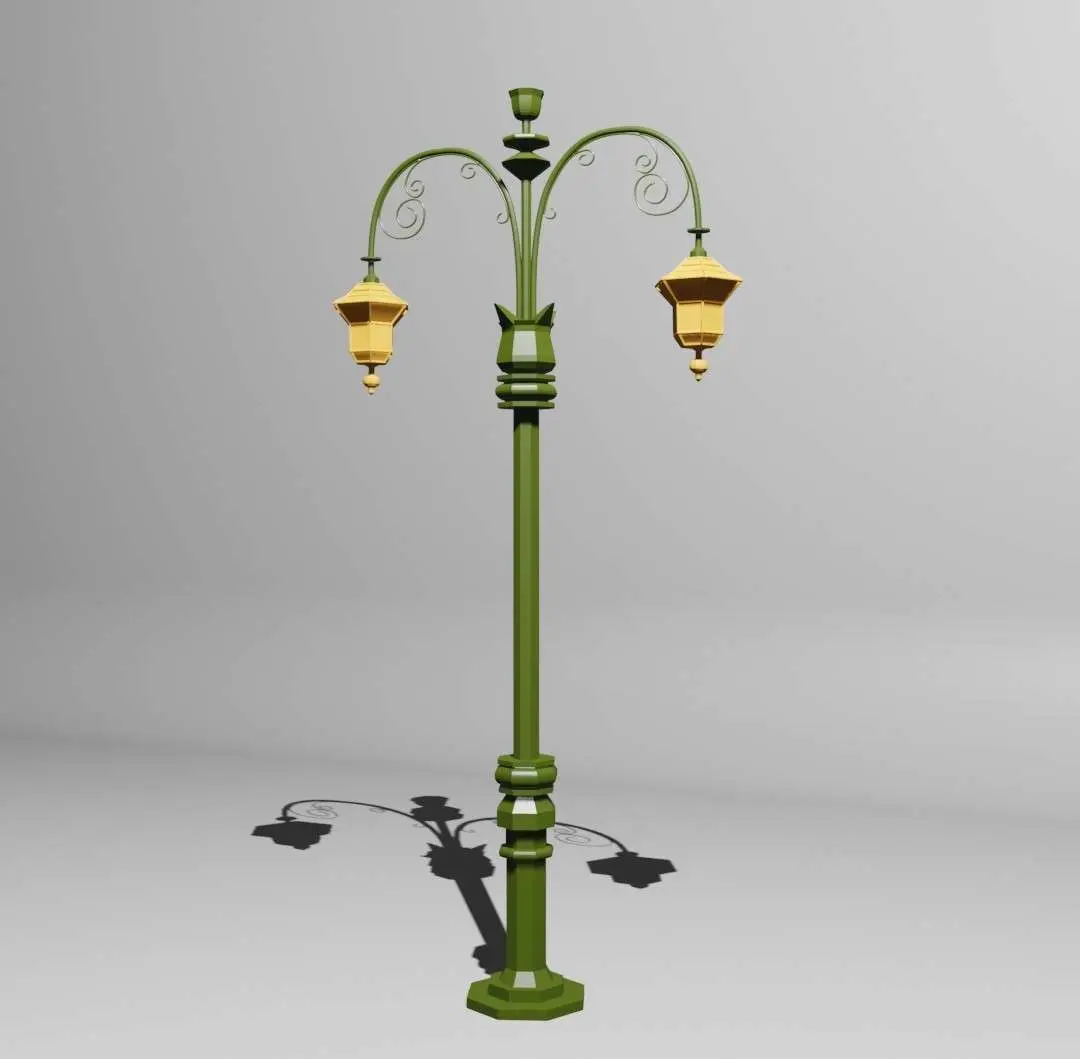 Source preview of the Street/Park Lamp miniature 1/12 scale 3D model by Toti Skywalker