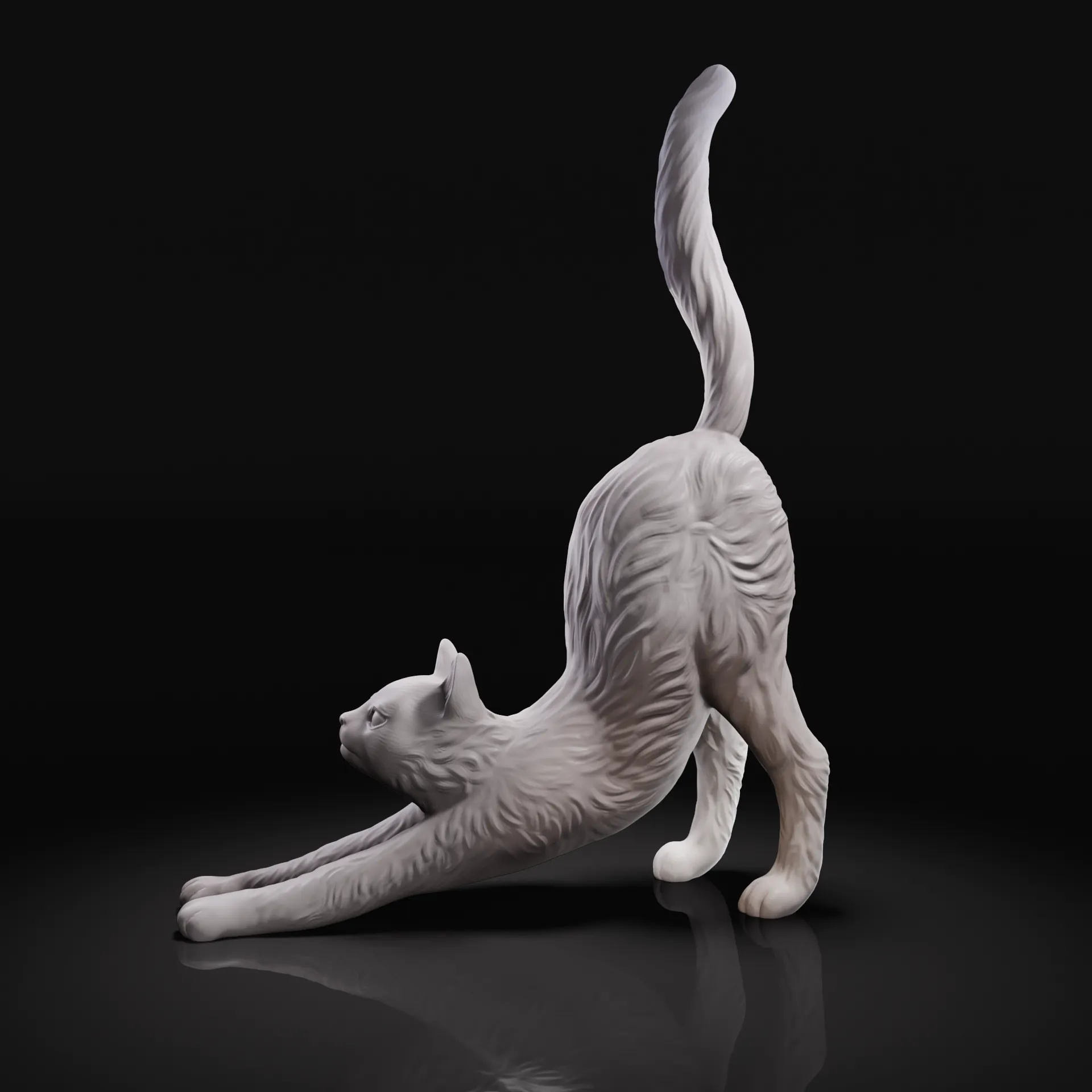 Bronvoorbeeld van het 3D-model Stretching cat door YellowDay