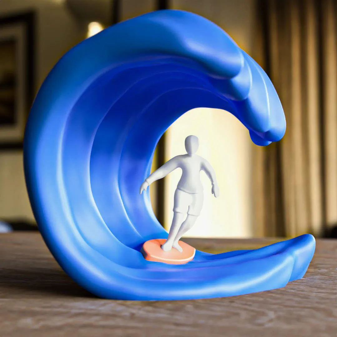 Source preview of the Surfer on the Wave 3D model by Matb3d