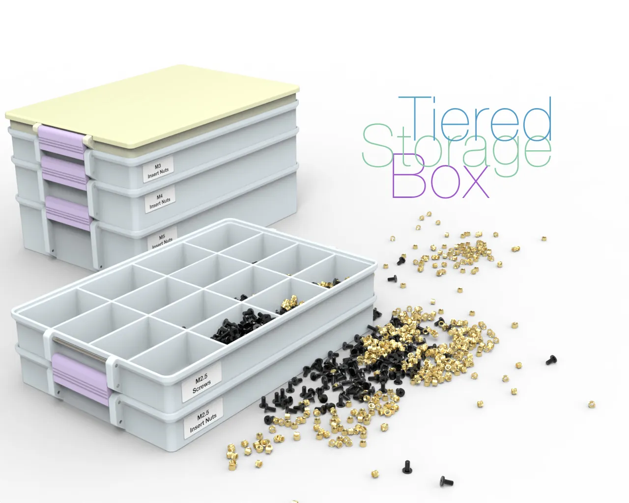 Bronvoorbeeld van het 3D-model Tiered Storage Box door Perinski
