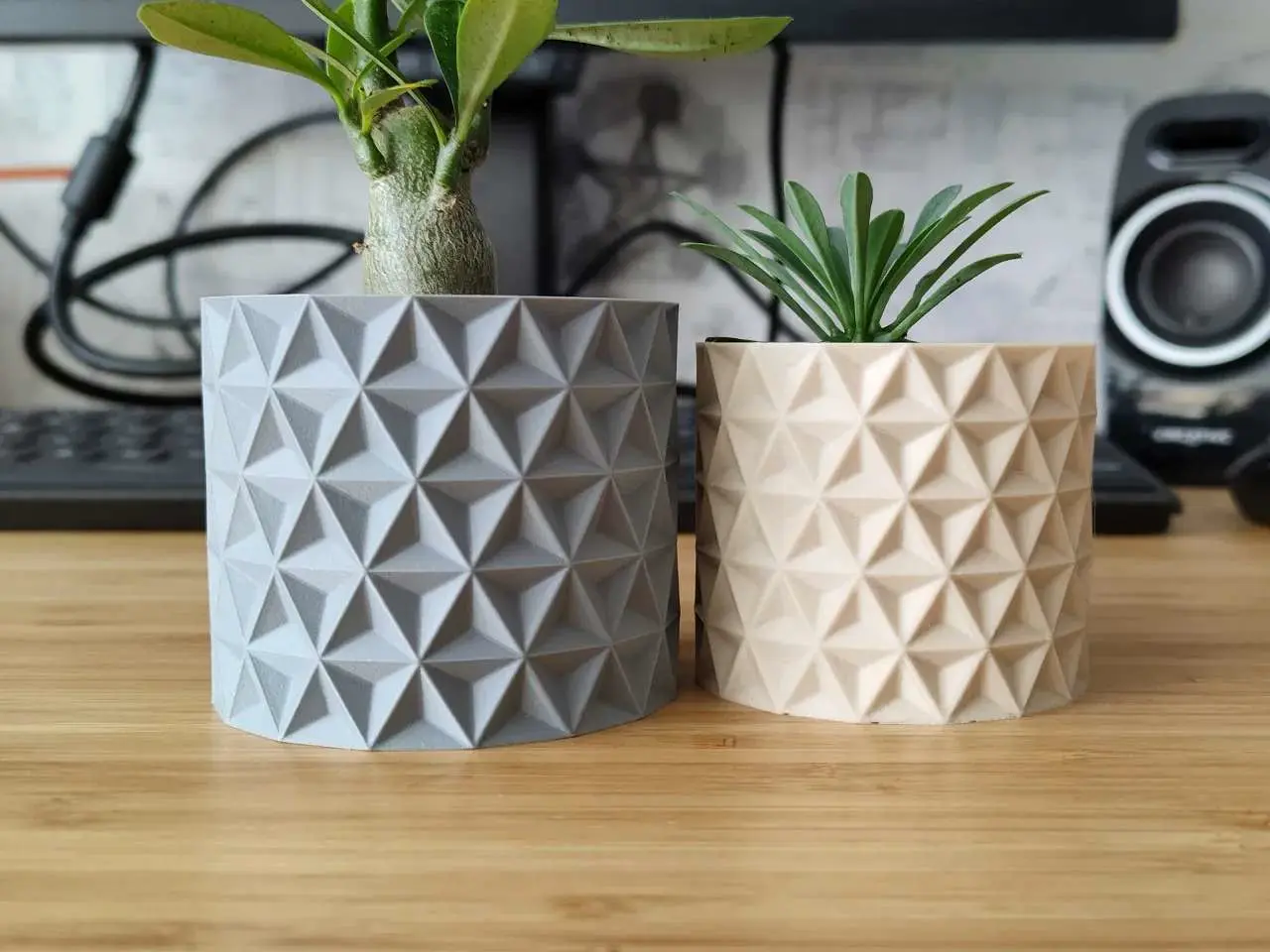 Source preview of the Tradicional Triangle Plant Pot and Planter 3D model by Samlai