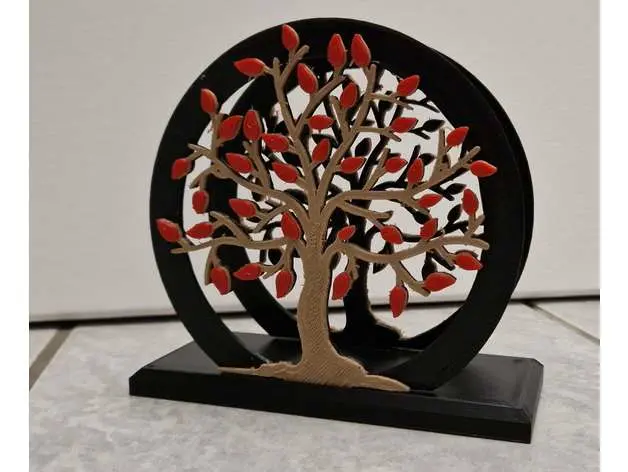Bronvoorbeeld van het 3D-model Tree_Napkin_Holder_Rounded_with_colored_Leaves door Дулат