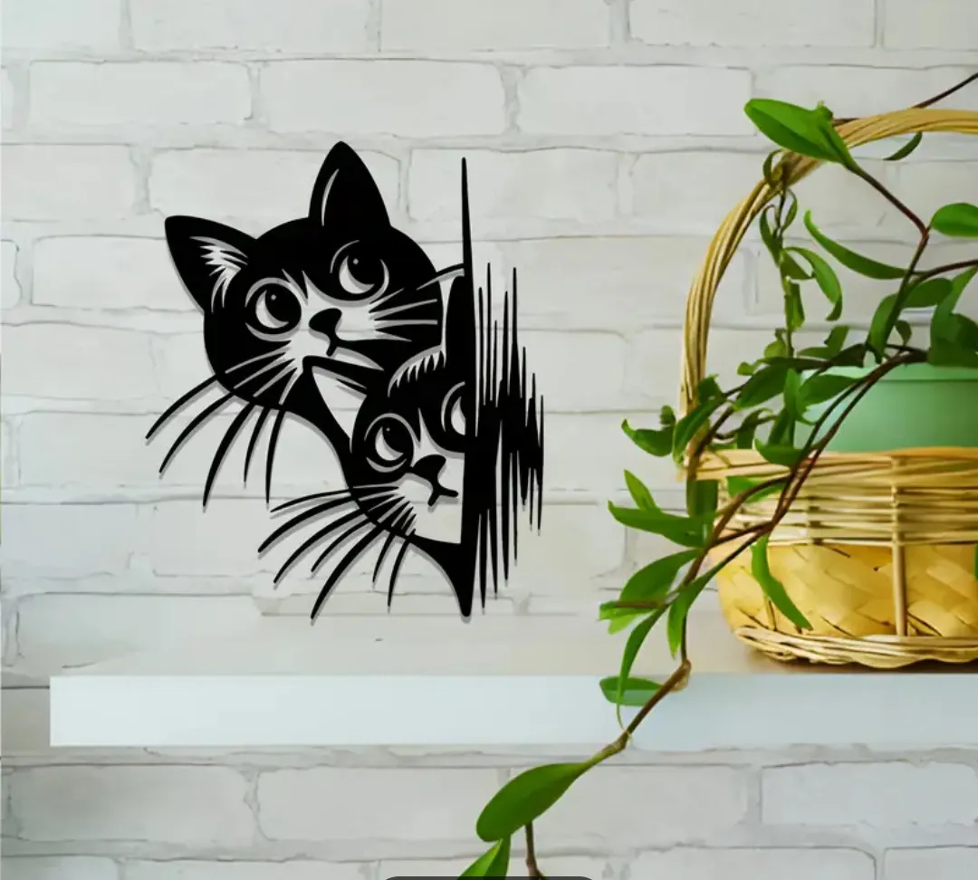 Bronvoorbeeld van het 3D-model Twin Cats Wall Decor door Carperone