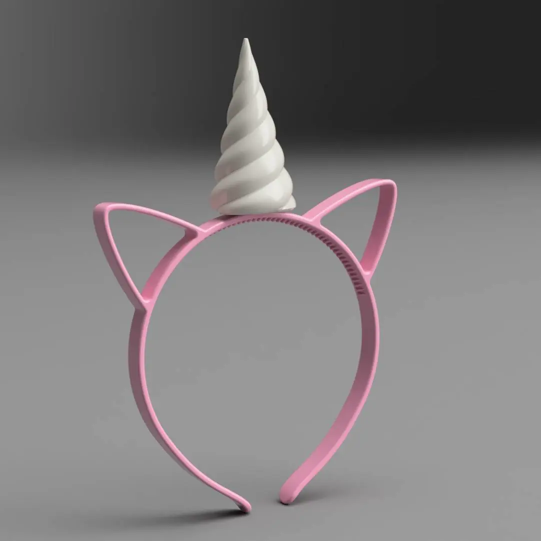 Source preview of the Unicorn Headband – Kids' Size with Screw-On Horn 3D model by Jakub Lattenberg