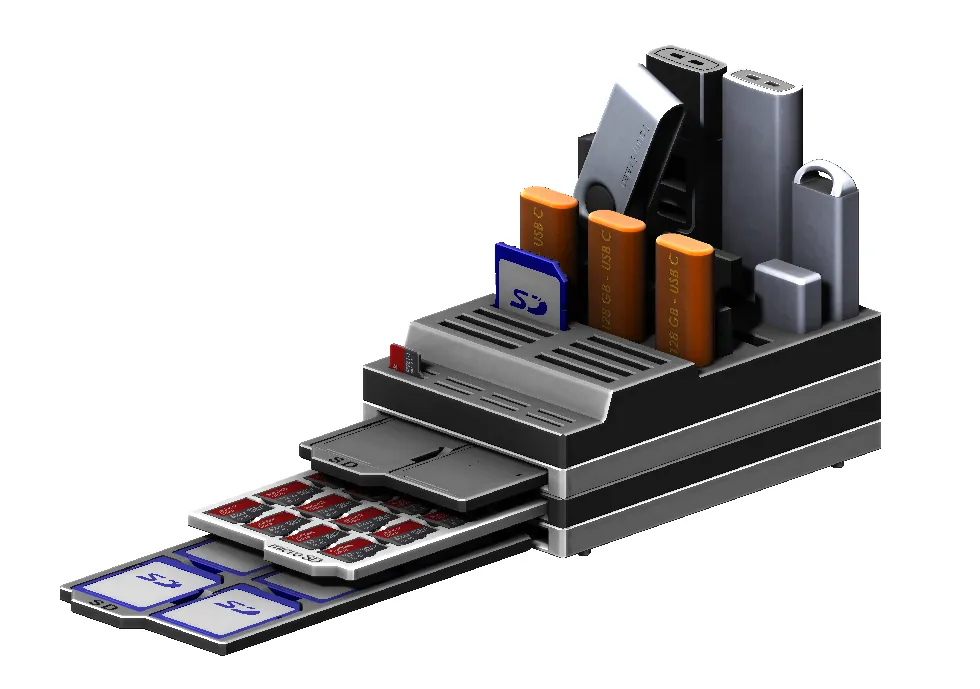Bronvoorbeeld van het 3D-model USB SD Micro SD Organizer door I-Fox17