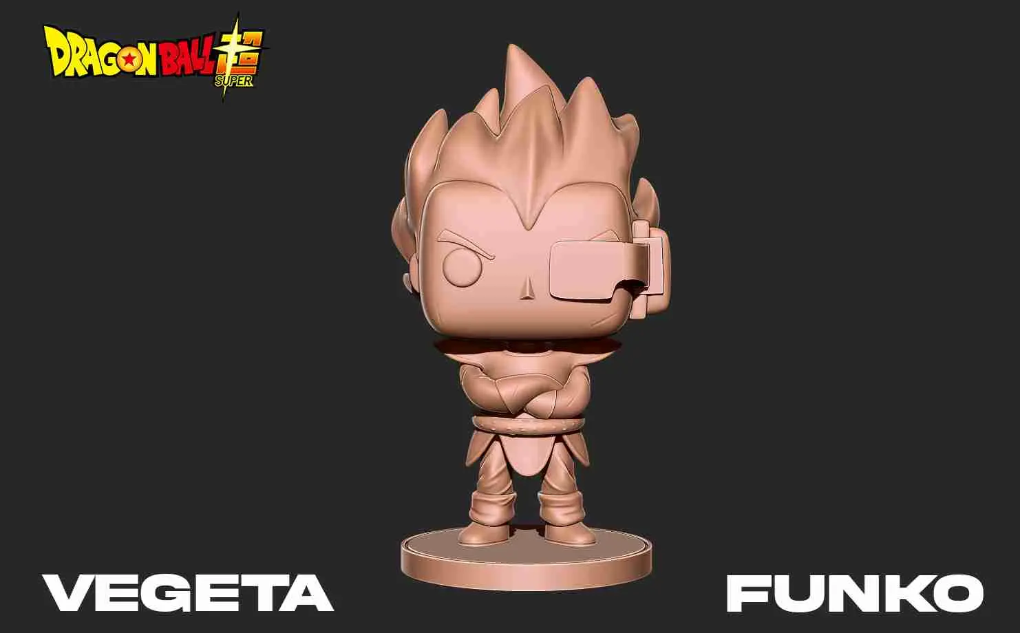 Source preview of the Vegeta funko Character 3D print model 3D model by Printhub