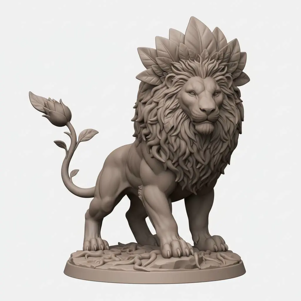 Bronvoorbeeld van het 3D-model Verdant Lion Guardian door Noah0x03