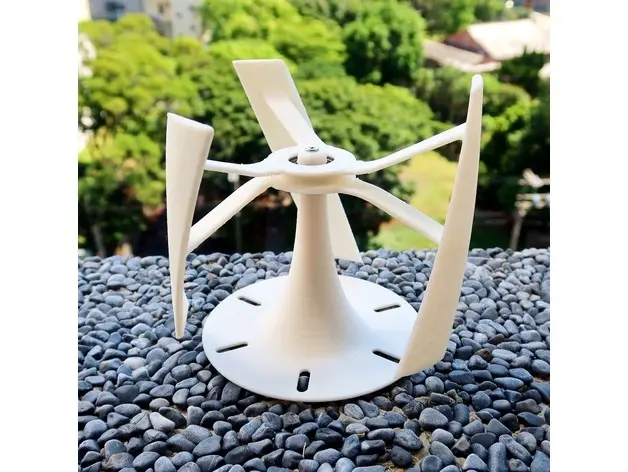 Source preview of the Vertical Axis Wind Turbine Model 3D model by Trendysin
