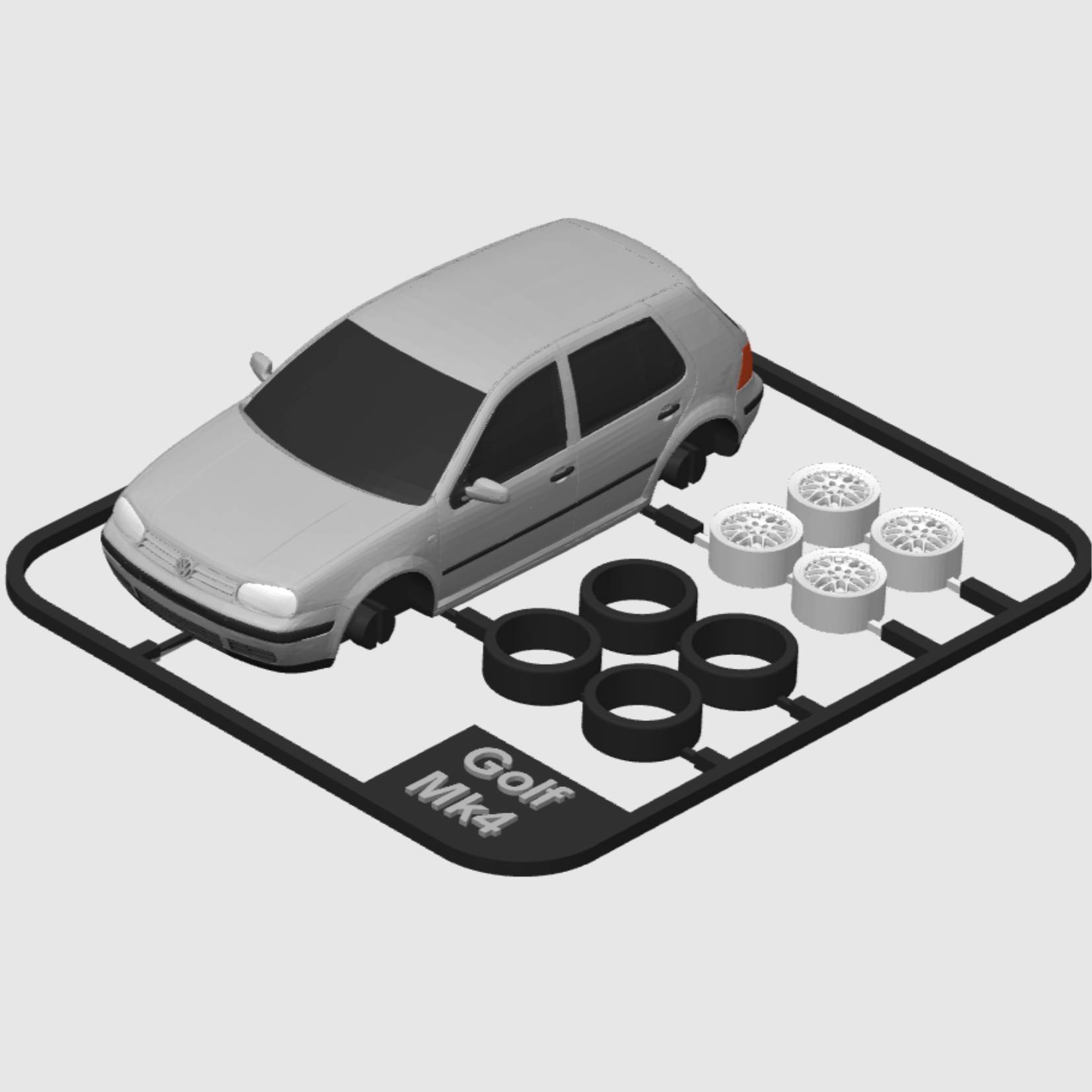 Bronvoorbeeld van het 3D-model Volkswagen Golf MK4 Kit Card door Jerryie