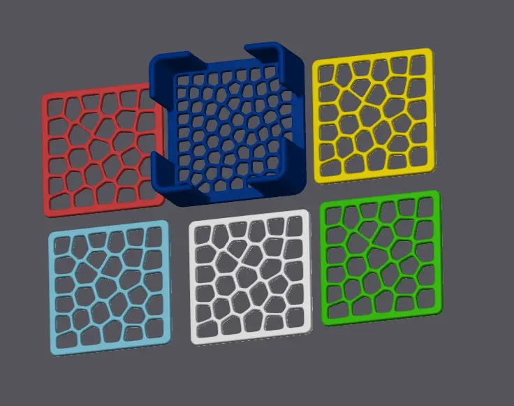 Bronvoorbeeld van het 3D-model Voronoi coaster set door HobbyMaine