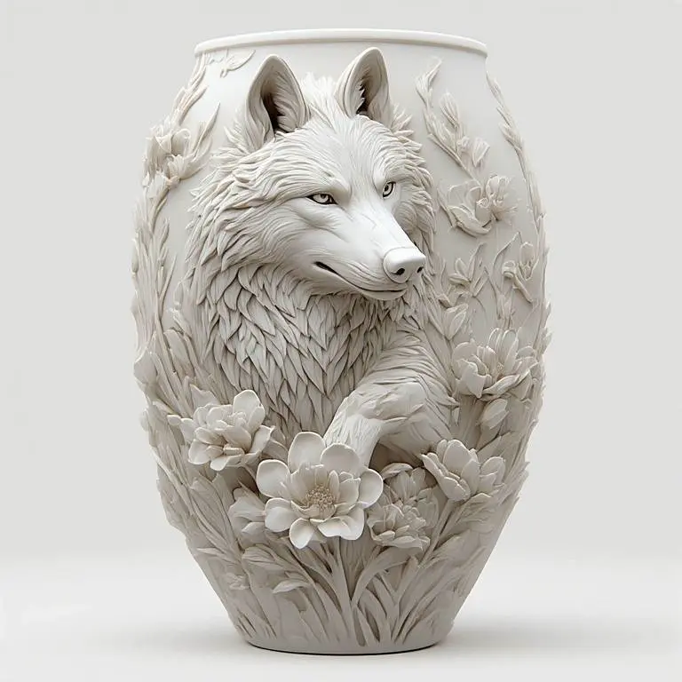 Bronvoorbeeld van het 3D-model Wolf Vase 152 door Timmothy
