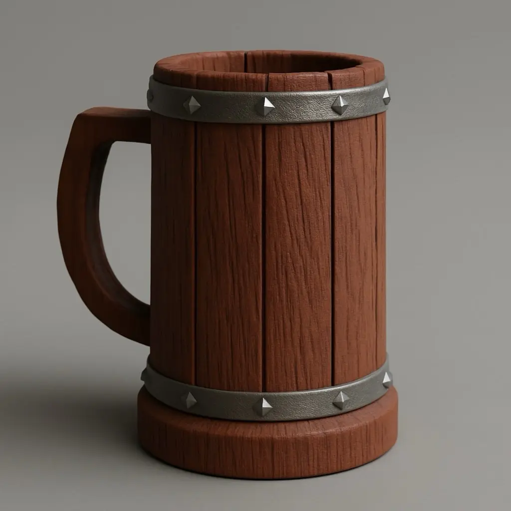 Bronvoorbeeld van het 3D-model wooden barrel style Cup door NotJustLayers