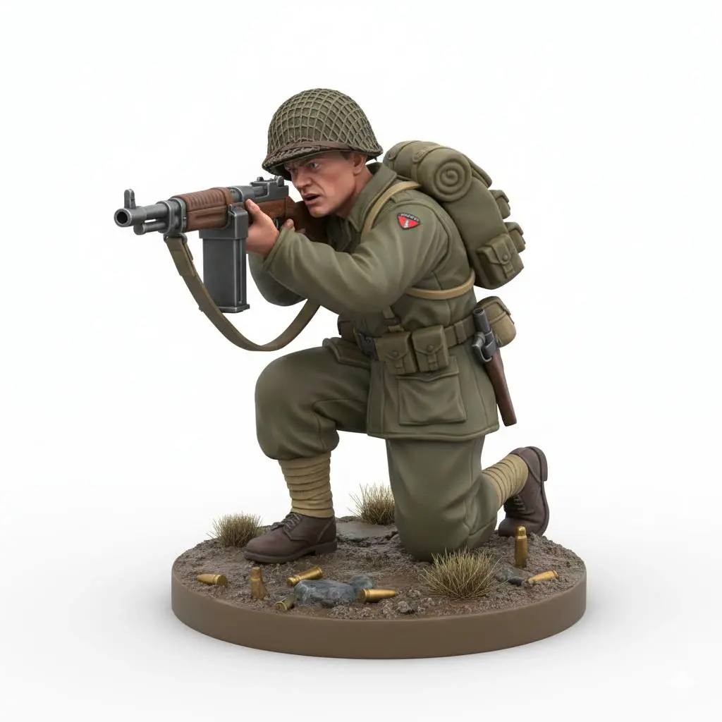 Source preview of the World War miniature figures 3D model by PRINT3DCBA